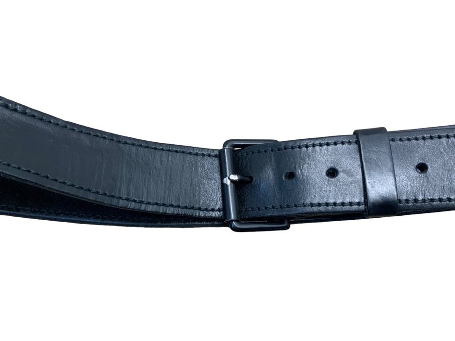 Black Leather 2" Duty Belt With Black Buckle And Roller Grade B