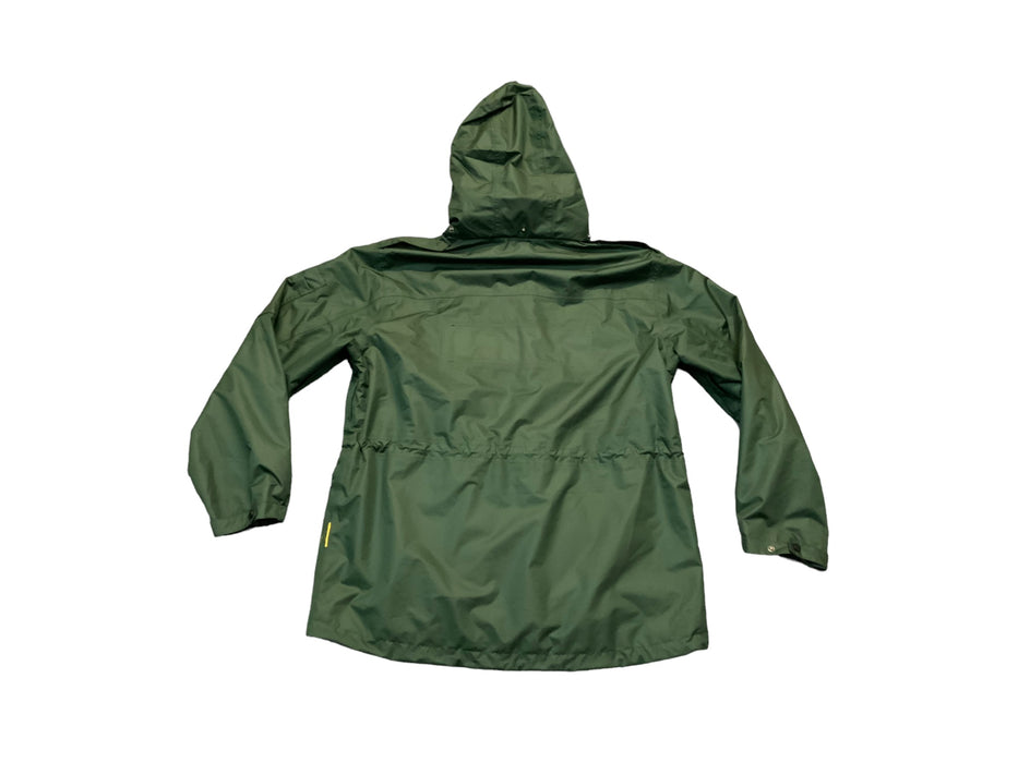 Green Polyester Waterproof Hooded Rain Coat Ambulance NHS GPC01A