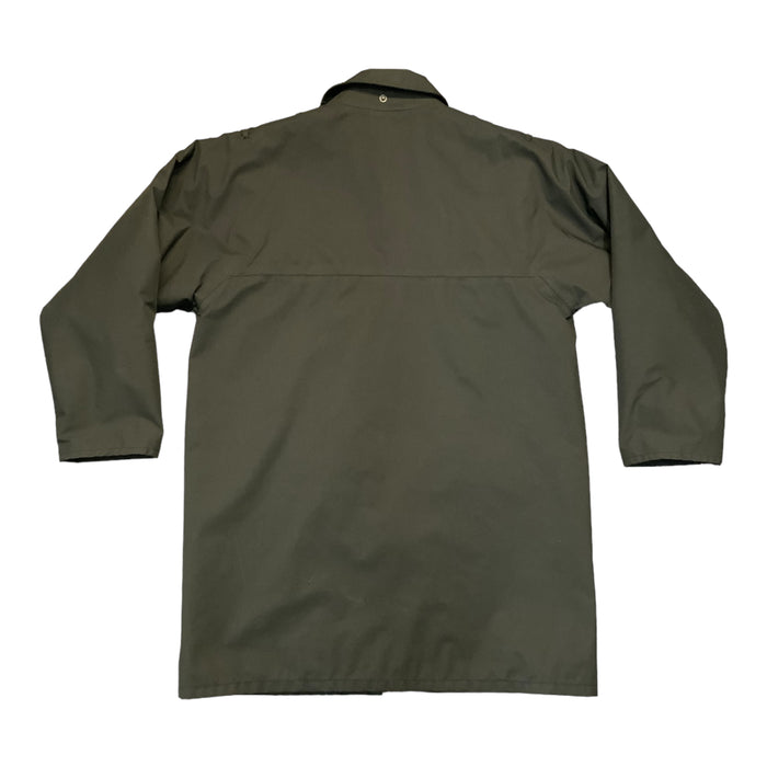 Women's Black 3/4 Length Goretex Waterproof Hooded Rain Coat Security OJ196