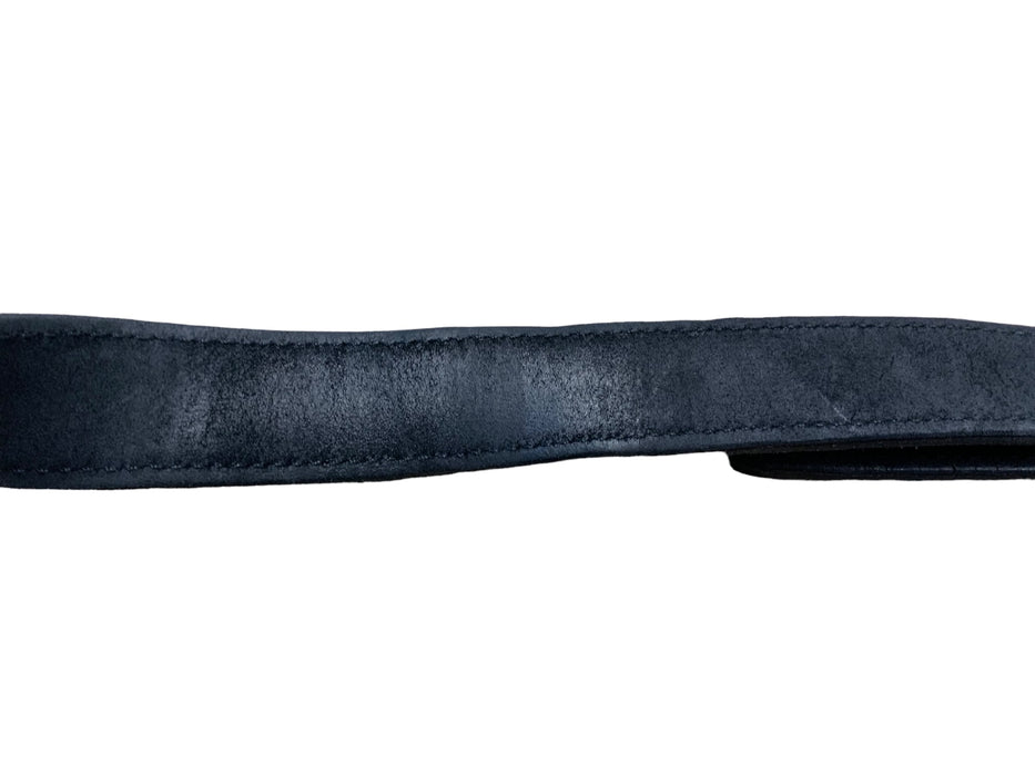 Black 1.5" Heavy Duty Leather Belt Silver Buckle Grade B