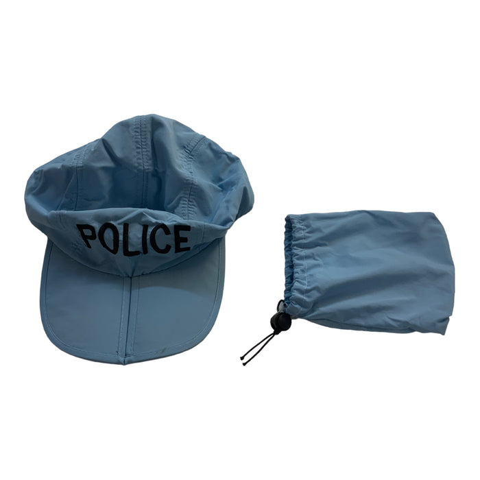 Light Blue Folding Police Baseball Cap with Stowaway Bag