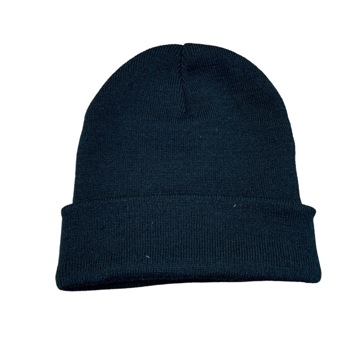 Police Branded Black Beanie Hat Cap