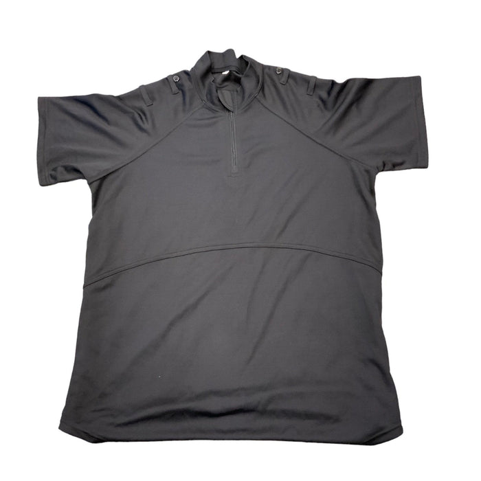 Black Womens Maternity Short Sleeved Wicking Shirt With Epaulette Loops WKS45AF