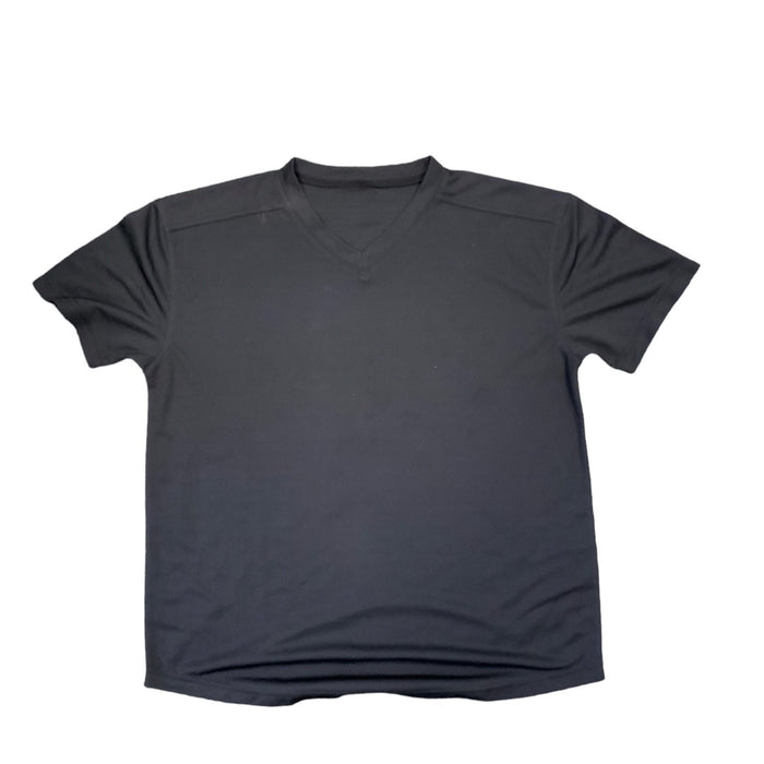 Male Black Breathable Short Sleeve Wicking Shirt V Neck WKS46A