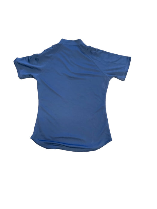 Female Blue Breathable Short Sleeve Wicking Shirt With Epaulettes Loops Security