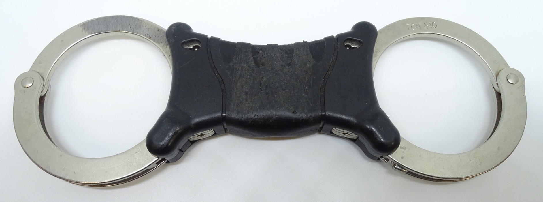 Genuine TCH 840 Chrome Rigid Handcuffs Speedcuffs Hiatts Grade C Condition