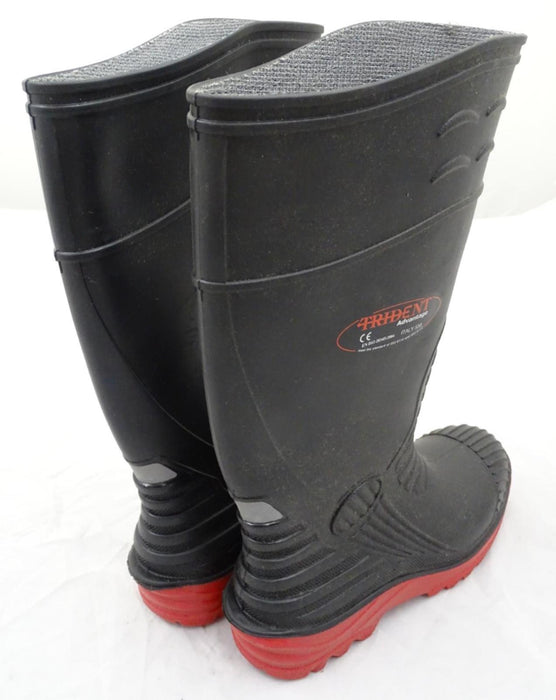 Black Trident Advantage Ribbed Ankle Steel Toe Cap Wellington Boots Wellies