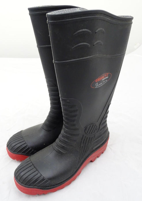 Black Trident Advantage Ribbed Ankle Steel Toe Cap Wellington Boots Wellies