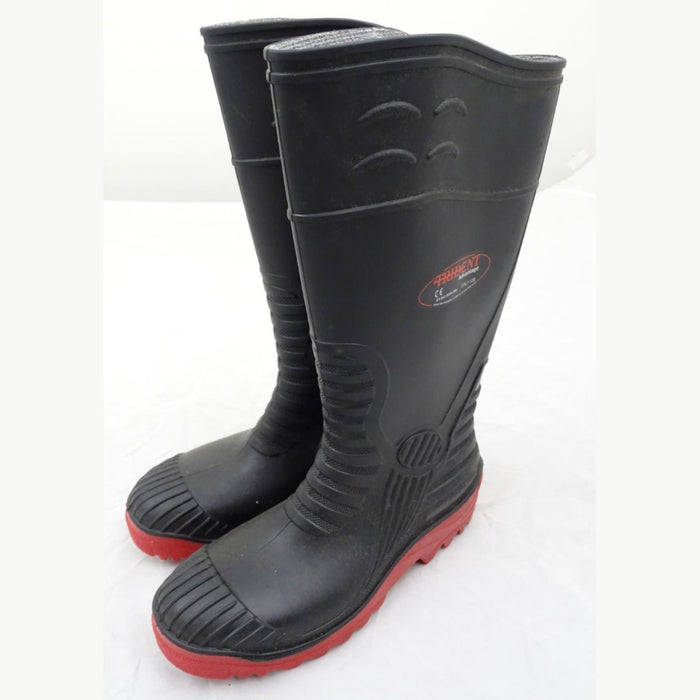 Black Trident Advantage Ribbed Ankle Steel Toe Cap Wellington Boots Wellies