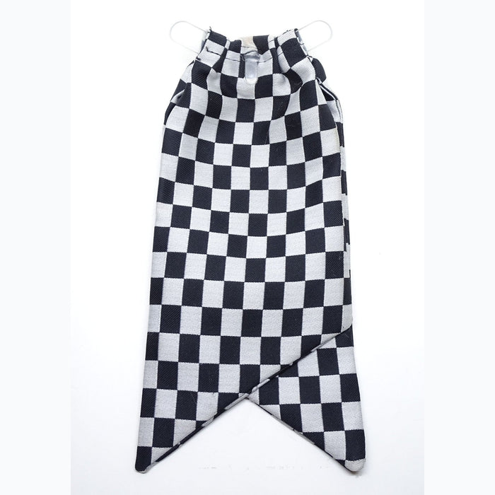 Cravat Clip On Checkered Black and White Ladies Pattern YR-CRVT01A