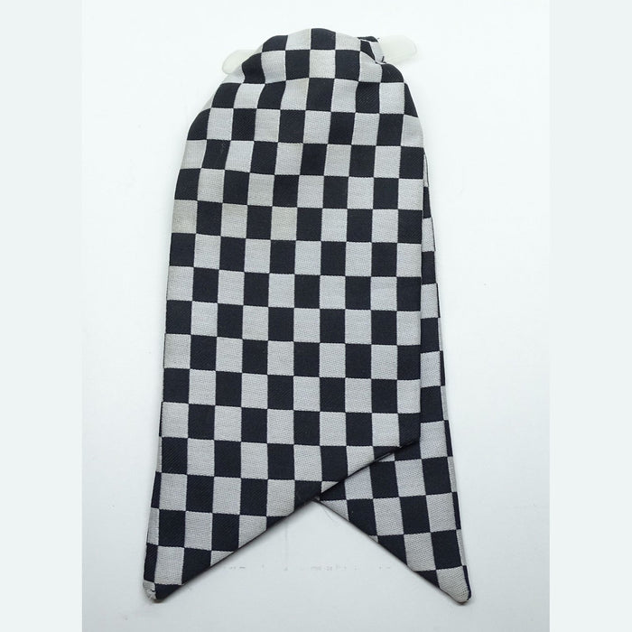 Cravat Clip On Checkered Black and White Ladies Pattern YR-CRVT01A