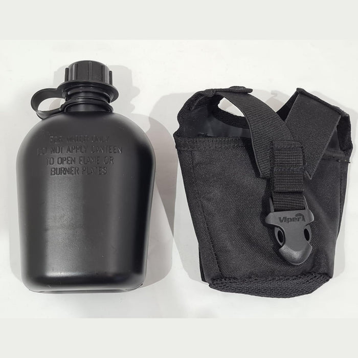 Viper Plastic 1 Litre Water Bottle Canteen With Molle Vest Holder Camping Hiking