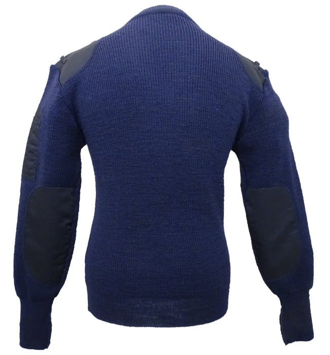 V Neck NATO Commando Woolly Pully Jumper in Navy Blue 100% Pure Wool N ...