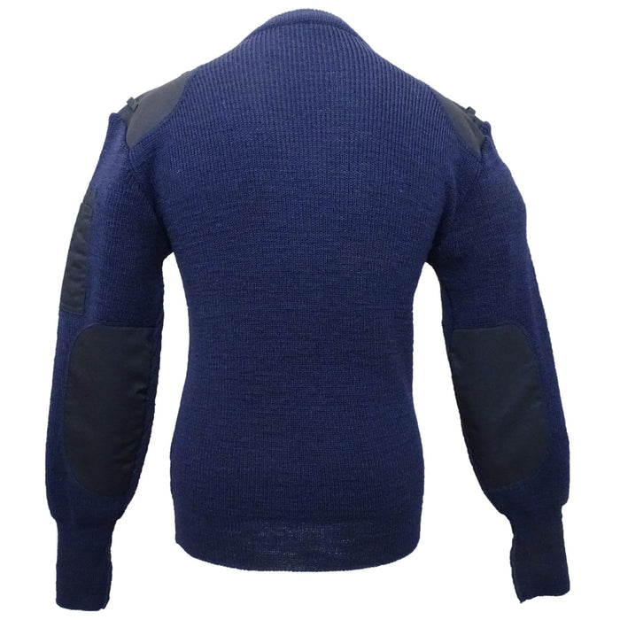 V Neck NATO Commando Woolly Pully Jumper in Navy Blue 100% Pure Wool New