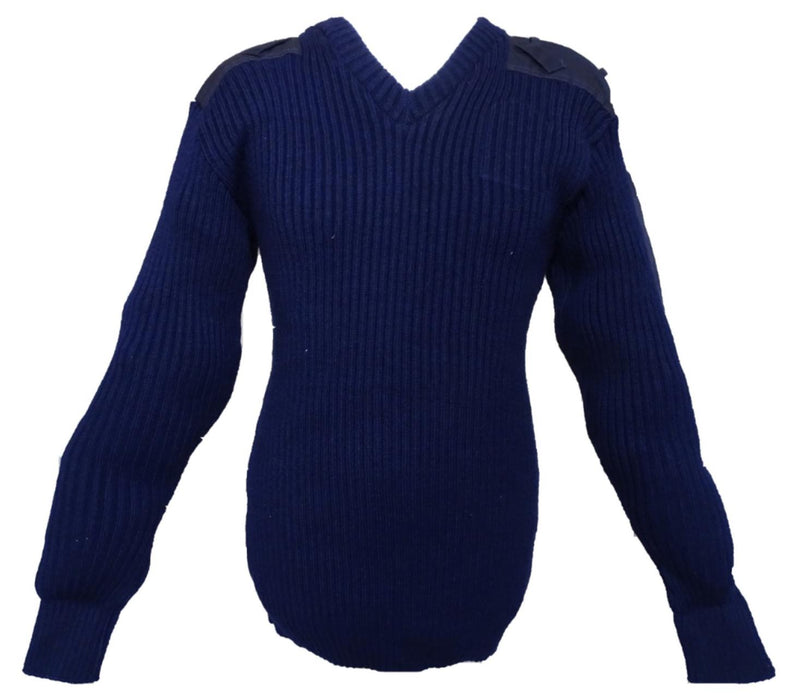 Thick Knit Navy Blue Nato Jumper Pullover 100% Pure New Wool Security Doorman